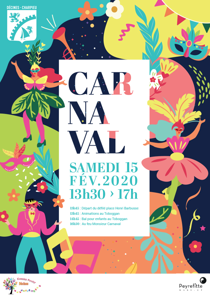 Affiche design de carnaval - Agence pub à Lyon AVICOM'