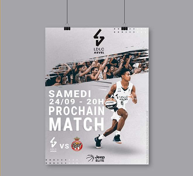 Création d'identité visuelle pour l'ASVEL basket - Agence de publicité et de communication à Lyon 6 - AVICOM'