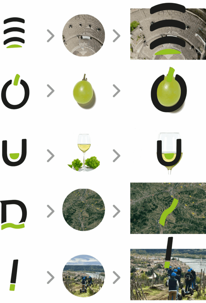 décomposition et inspiration pour les pictogrammes de Vienne Condrieu