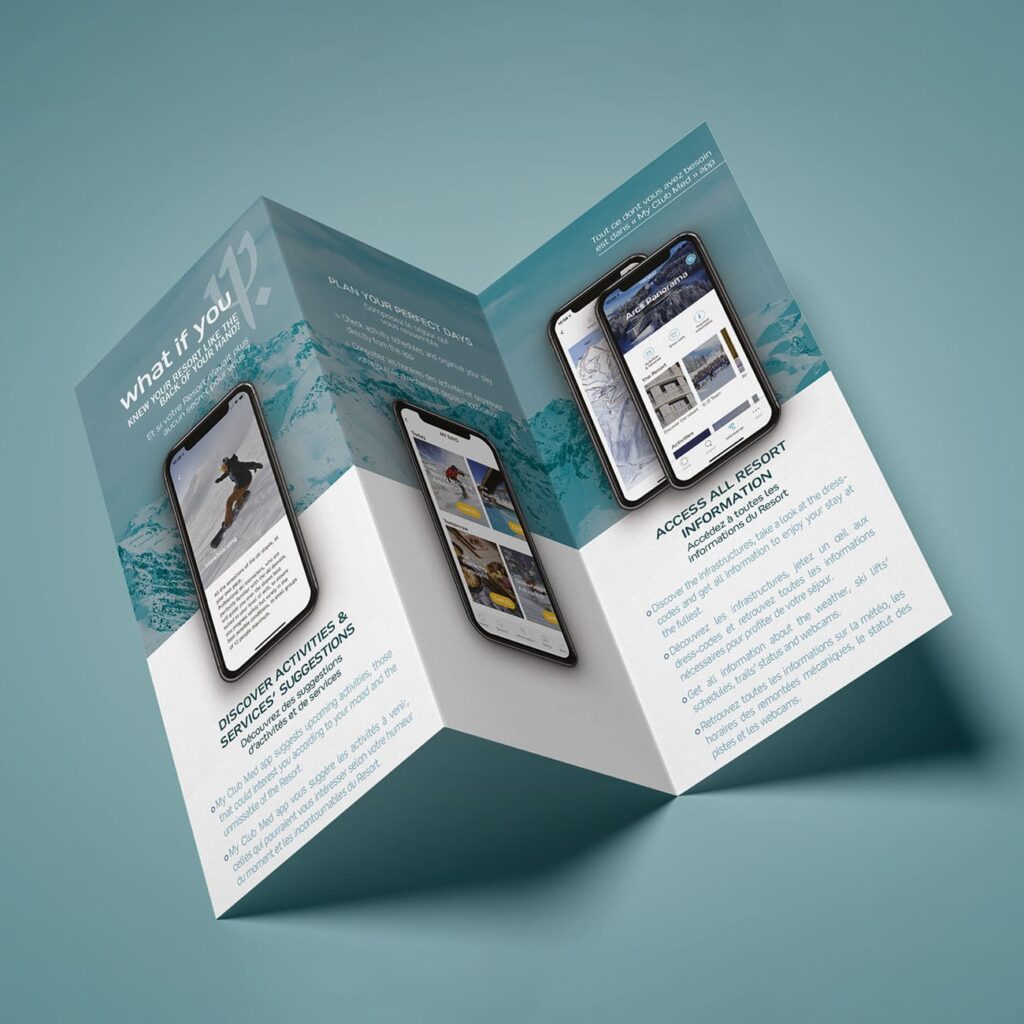 Flyer hiver du Club Med réalisé par l'agence de communication AVICOM'