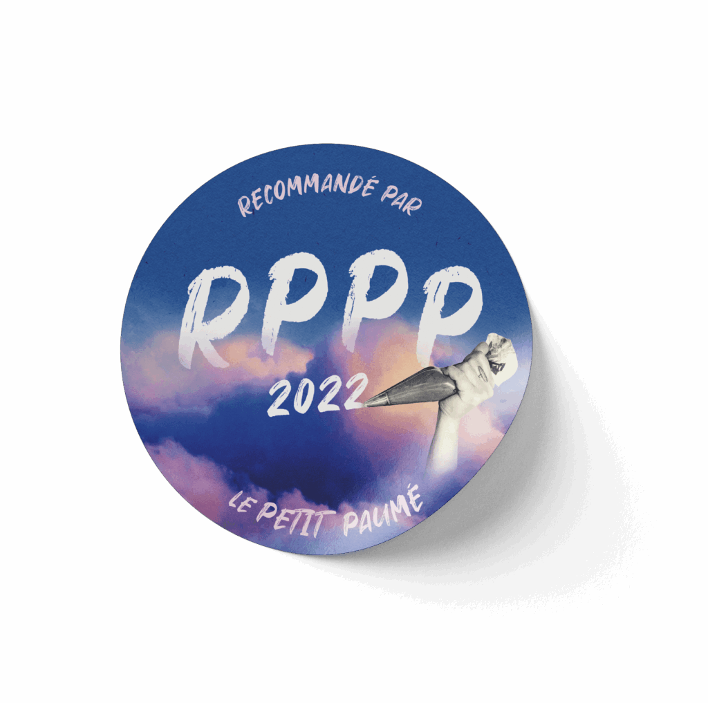 Macaron "Recommandé par le Petit Paumé" 2022 création graphique