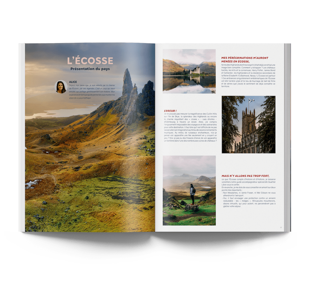 Mockup de l'intérieur du catalogue Quartier Libre, mise en page par l'agence créa avicom'